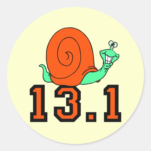 Pegatina Redonda Media maratón divertida (Anverso)