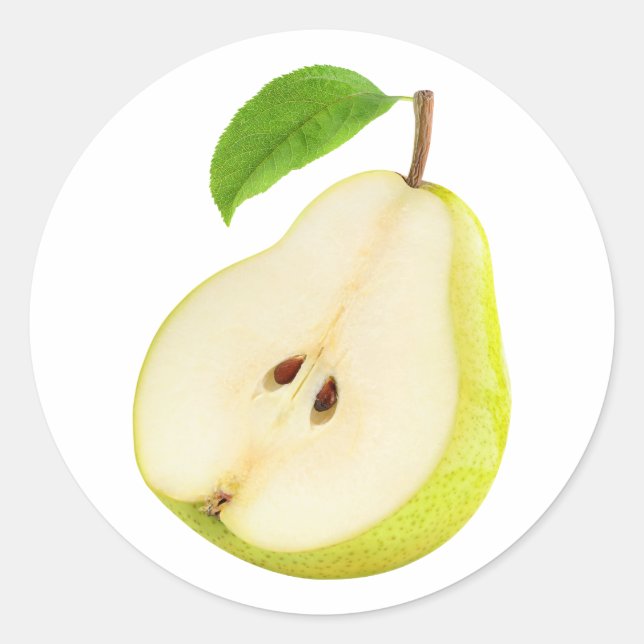 Pegatina Redonda Media pera amarilla (Anverso)