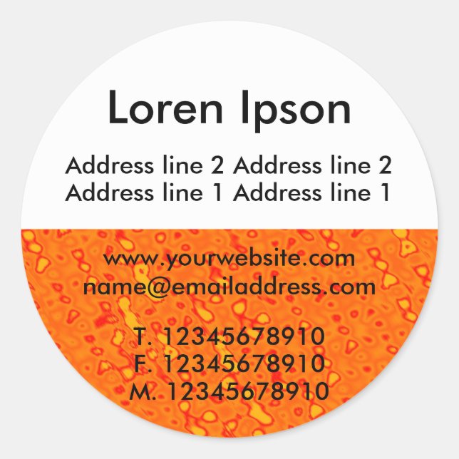 Pegatina Redonda Media textura y perfil blanco 01 de negocios / per (Anverso)