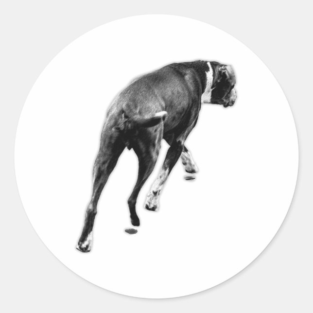 Pegatina Redonda Media vuelta - B&W Silhouette (Anverso)