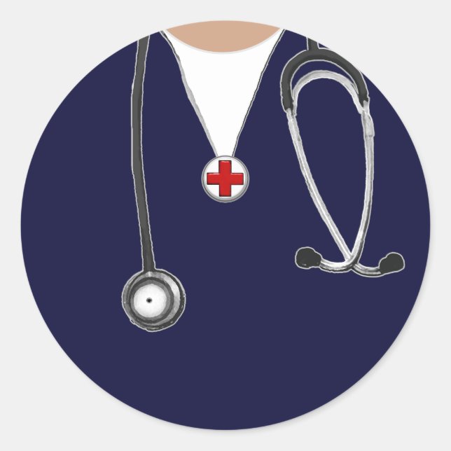 Pegatina Redonda Médica (Anverso)