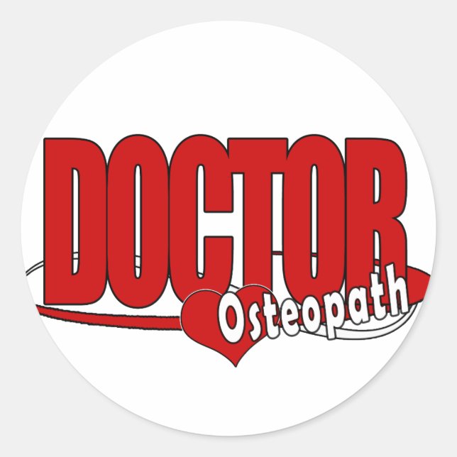 PEGATINA REDONDA MÉDICA DE LOGO OSTEOPATH (Anverso)