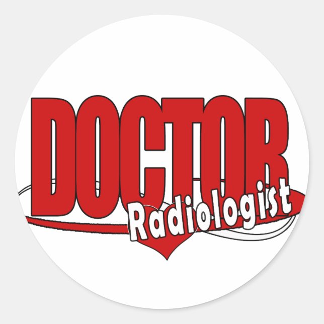 PEGATINA REDONDA MÉDICA DE LOGO RADIOLOGISTA (Anverso)