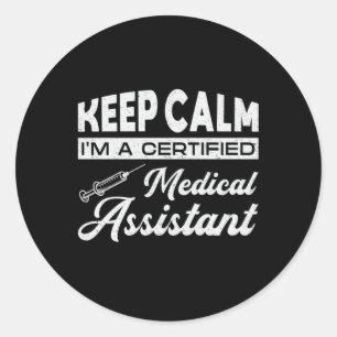 Pegatina Redonda Médica de Medicina Auxiliar Médico de Calle