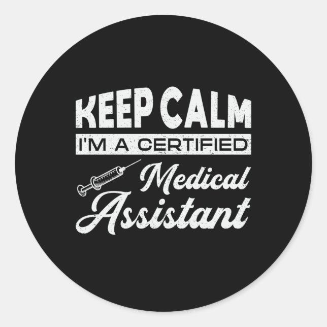 Pegatina Redonda Médica de Medicina Auxiliar Médico de Calle (Anverso)