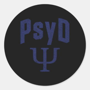 Pegatina Redonda Médica De Psicología Estudiante Psiquiátrico Psicó