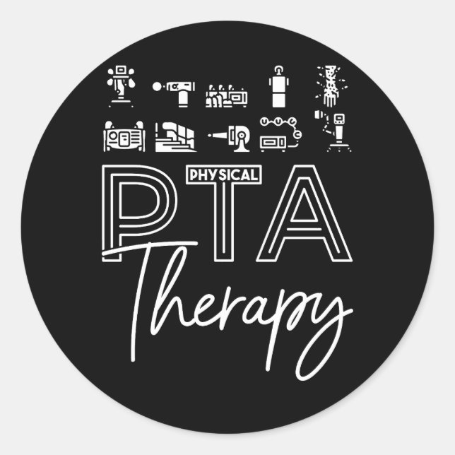 Pegatina Redonda Médica Del Colegio Auxiliar De Terapia Física (Anverso)