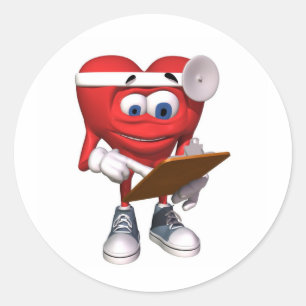 Pegatina Redonda Médica del corazón médico