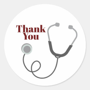 Pegatina Redonda Médica, Enfermería, agradecimiento médico
