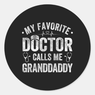 Pegatina Redonda Médica favorita me llama Día del Padre Abuelo