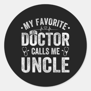 Pegatina Redonda Médica favorito me llama Día del Padre