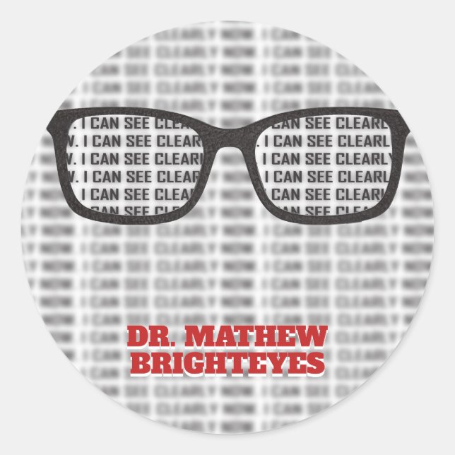 Pegatina Redonda Médica ocular Optometrist (Anverso)