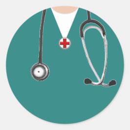Pegatina Redonda Médica Scrubs