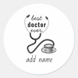 Pegatina Redonda Médica Stethoscope Hospital médico Personalizado