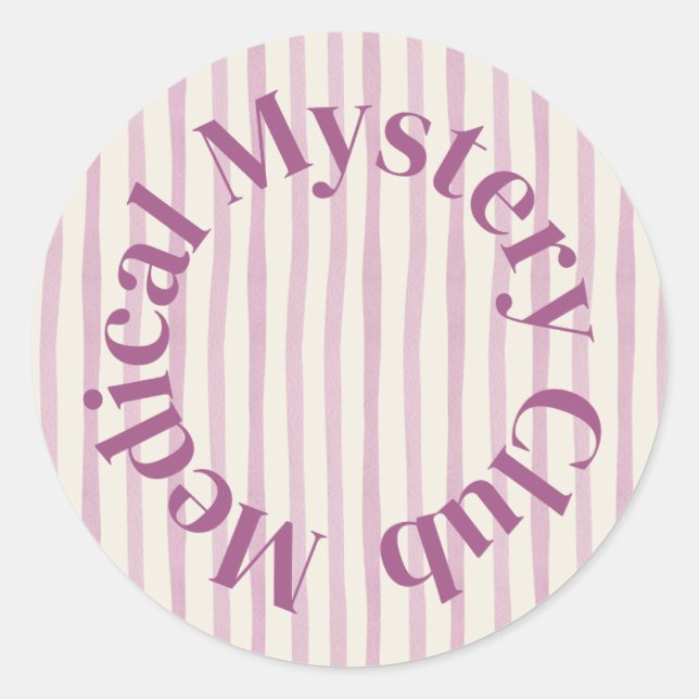 Pegatina Redonda 'Medical Mystery Club' Cute Health Humor Sticker (Anverso)