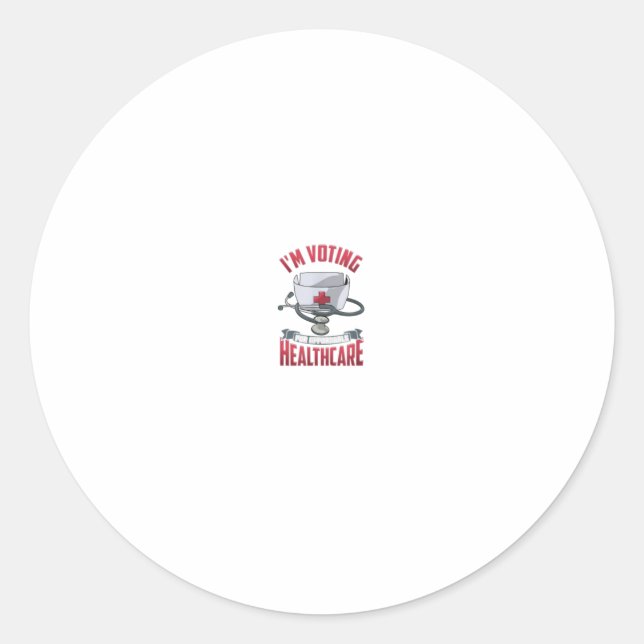 Pegatina Redonda Medicare de Salud Asequible Para Todos Los Servici (Anverso)