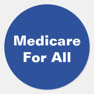 Pegatina Redonda Medicare para todos los servicios de salud Azul y