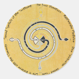 Pegatina Redonda Medicina 1 de la serpiente