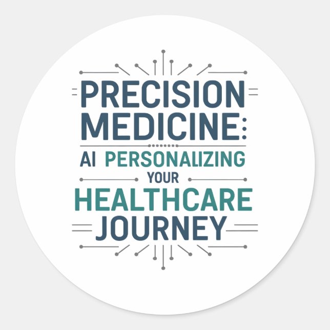 Pegatina Redonda Medicina de precisión - Asistencia sanitaria perso (Anverso)