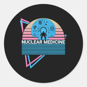 Pegatina Redonda Medicina nuclear