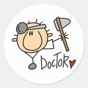 Pegatina Redonda Médico