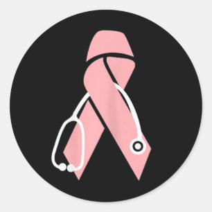 Pegatina Redonda Médico de Concienciación sobre el Cáncer de Mama S