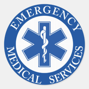 Pegatina Redonda Médico de estilo clásico de EMT