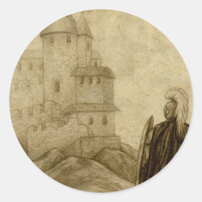 Pegatina Redonda Medieval (Anverso)