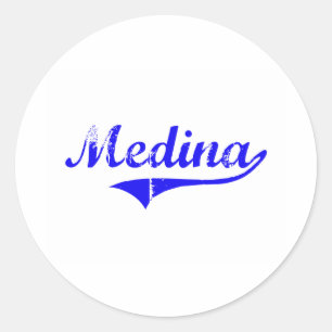 Pegatina Redonda Medina Surname Classic Style