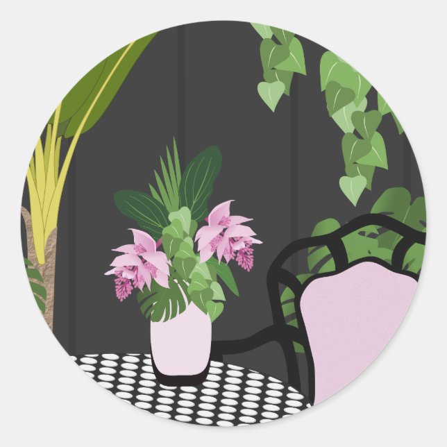 Pegatina Redonda Medinilla Table Centerpiece Garden Patio (Anverso)