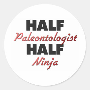 Pegatina Redonda Medio Paleontólogo Half Ninja