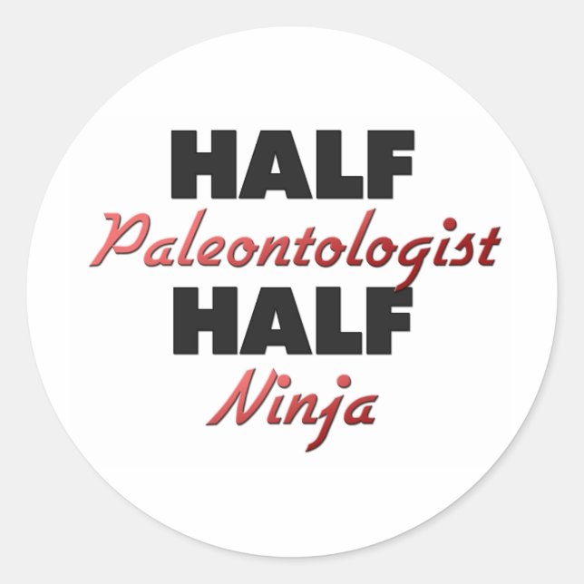 Pegatina Redonda Medio Paleontólogo Half Ninja (Anverso)