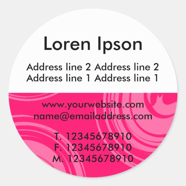 Pegatina Redonda Medio textura y blanco 02 Business / Profile (Anverso)