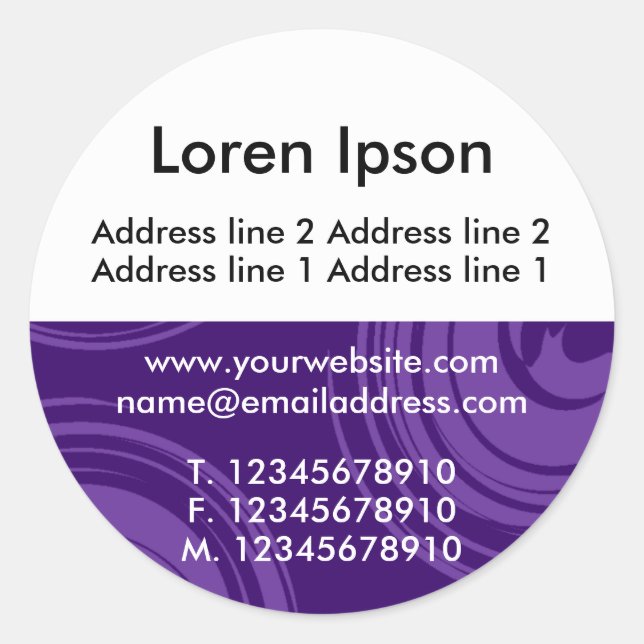 Pegatina Redonda Medio textura y blanco 05 Business / Profile (Anverso)