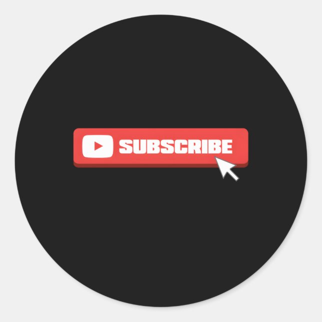 Pegatina Redonda Medios sociales como Share Comt Suscribirse Vlogge (Anverso)