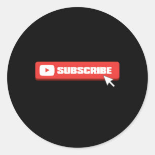 Pegatina Redonda Medios sociales como Share Comt Suscribirse Vlogge