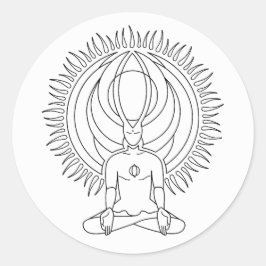 Pegatina Redonda Meditación.