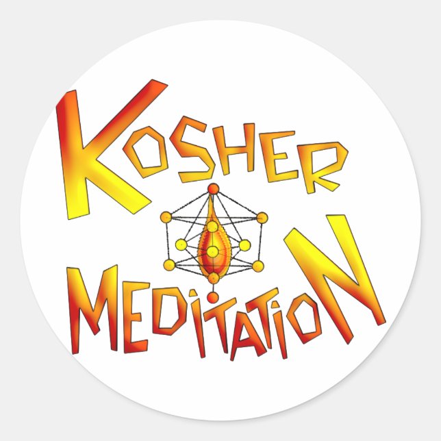 Pegatina Redonda Meditación kosher (Anverso)