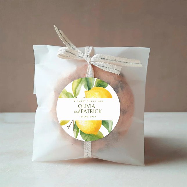 Pegatina Redonda Mediterranean Italy Greece Lemon Vibrant Wedding (Subido por el creador)