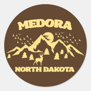 Pegatina Redonda Medora, Dakota del Norte