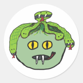 Pegatina Redonda Medusa