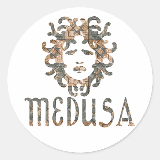 Pegatina Redonda Medusa (Anverso)