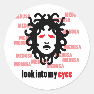 Pegatina Redonda Medusa
