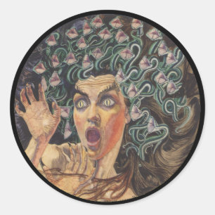 Pegatina Redonda Medusa 1895