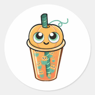 Pegatina Redonda Medusa de Boba de Calabaza