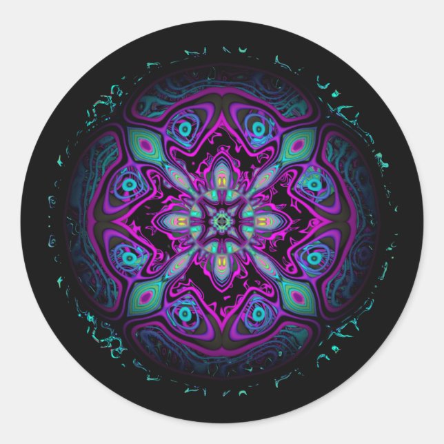 Pegatina Redonda Meduza (criatura de tipo medusa/medusa) (Anverso)