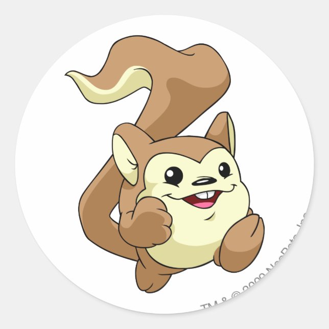 Pegatina Redonda Meerca Brown (Anverso)