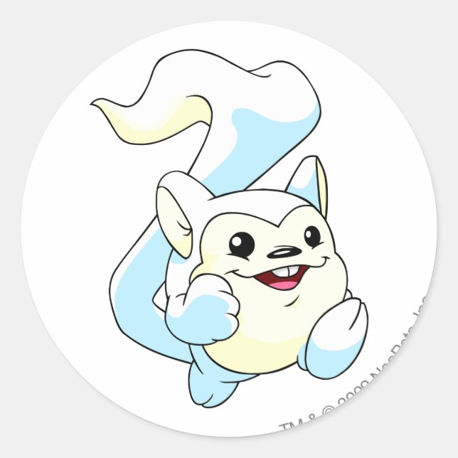 Pegatina Redonda Meerca White (Anverso)