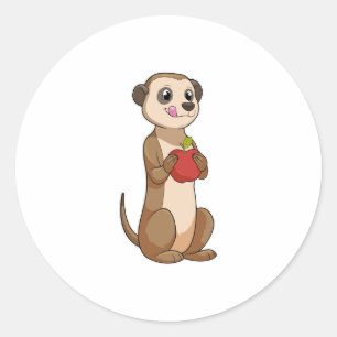 Pegatina Redonda Meerkat con Apple