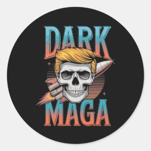 Pegatina Redonda Mega Oscuro 2024 Usa Trump Ropa De Halloween Funny